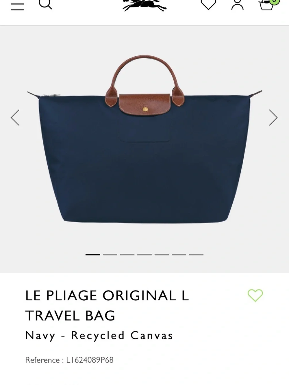 Longchamp Le Pliage “type L” large travel bag in navy blue - Picture 10 of 13